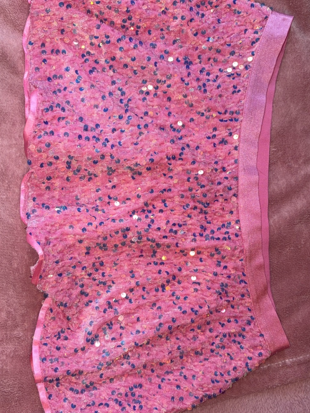 Spencer's Pink Sequin Mini Skirt with Iridescent Accents